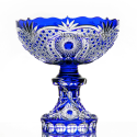 Хрустальная ваза для фруктов  «Торжество» цв.синий