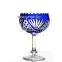 Хрустальная ваза для конфет «Мазурка» цвнакладной: бесцветно-синий