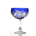 Хрустальная ваза для печенья «Мазурка» цв.накладной: бесцветно-синий