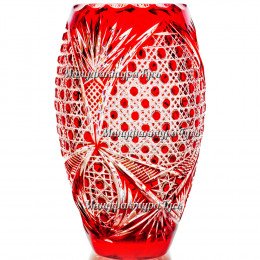 Хрустальная  ваза для цветов «Астра» мал. цветная