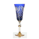 Хрустальный набор бокалов «Фараон» с янтарной ножкой цв.синий