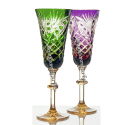 Хрустальный набор бокалов «Фараон» с янтарной ножкой цв. фиолетовый