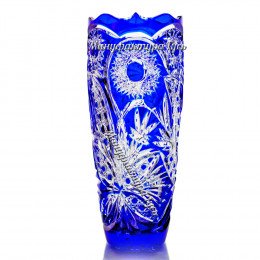 Хрустальная ваза для цветов «Заря» бол. рис.произвольный,цв. янтарно-фиолет.