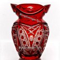 Хрустальная ваза для цветов «Маки» цв.накладной: бесцветно-красный