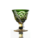 Хрустальный набор рюмок "Фатима" цв.янтарно-зеленый