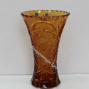 Хрустальная ваза для цветов "Чешская",  универсальная цв.янтарный