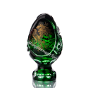 Хрустальное изделие «Яйцо» среднее с живописью,цв. зеленый