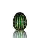 Хрустальное декоративное изделие «Яйцо-ромашка» цв.янтарно -зеленый