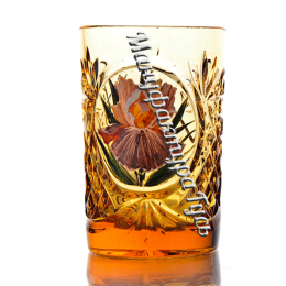 Хрустальный стакан с живописью цв.янтарный