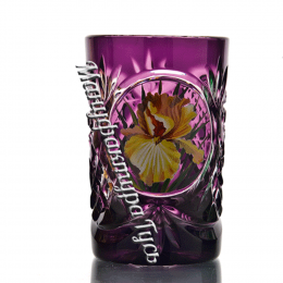 Хрустальный стакан с живописью цв.фиолетовый