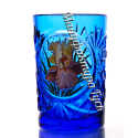 Хрустальный стакан с живописью цв.синий