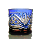 Хрустальный стакан для виски  цв.янтарно-синий