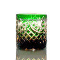 Хрустальный стакан для виски цв.янтарно-зеленый