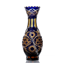 Хрустальная ваза для цветов «Надежда»цв.накладной: янтарно-синий