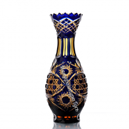 Хрустальная ваза для цветов «Надежда»цв.янтарно-синий