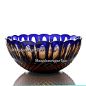Хрустальная ваза для фруктов "Звездная карусель" цв. янтарно-синий