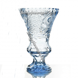 Хрустальная ваза для цветов "Бавария" цв. голубой